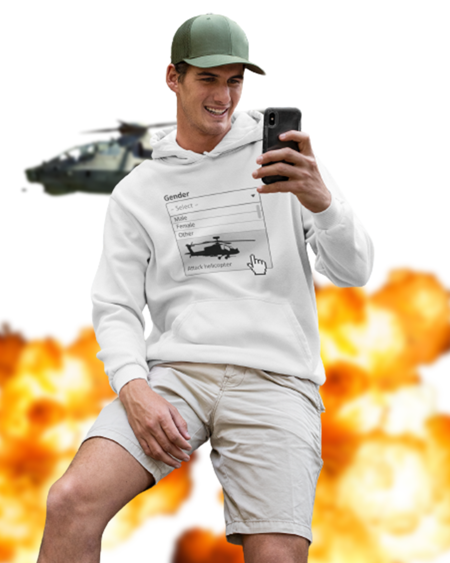 Attack Helicopter Gender Hoodie