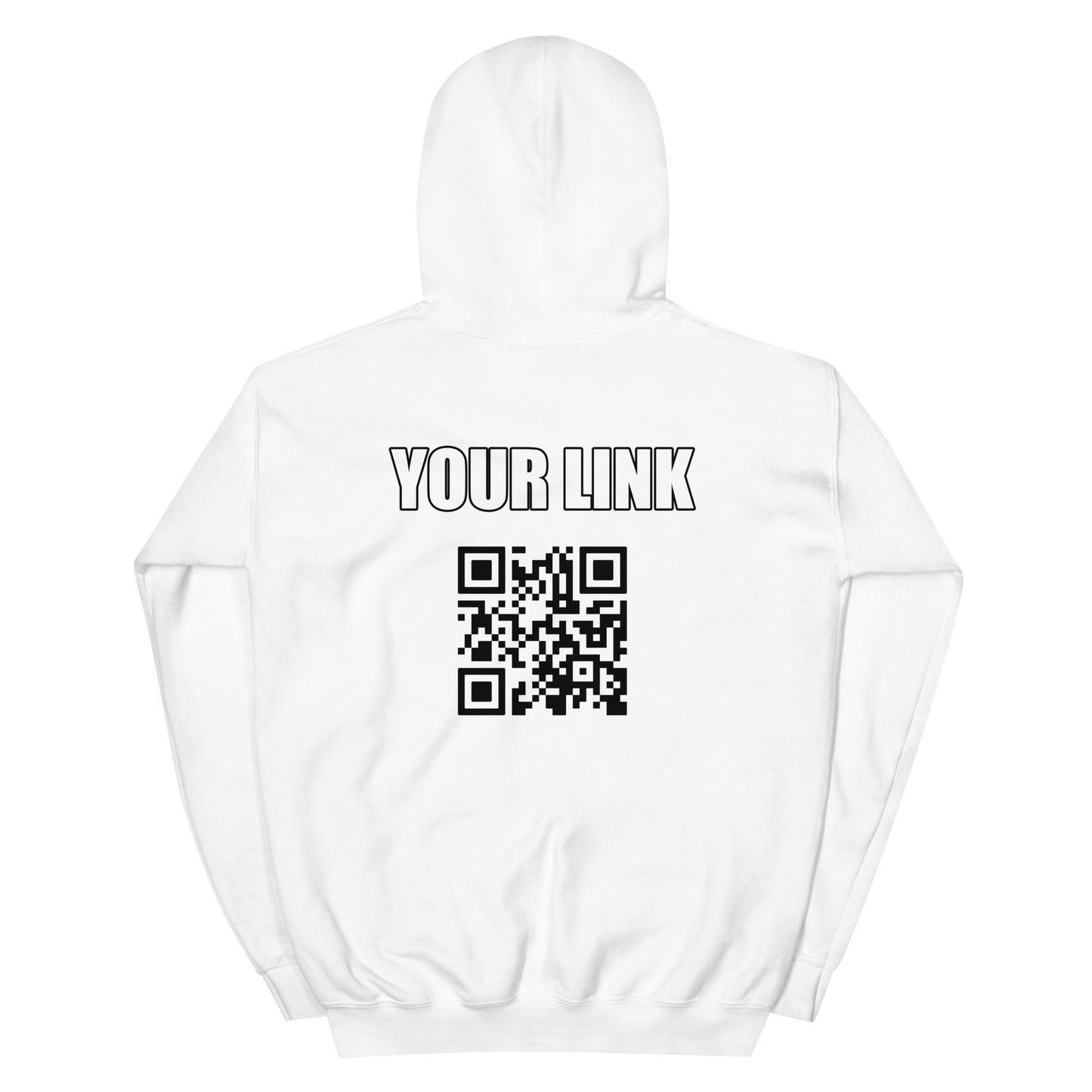 QR Code BackSide (+custom text) Hoodie