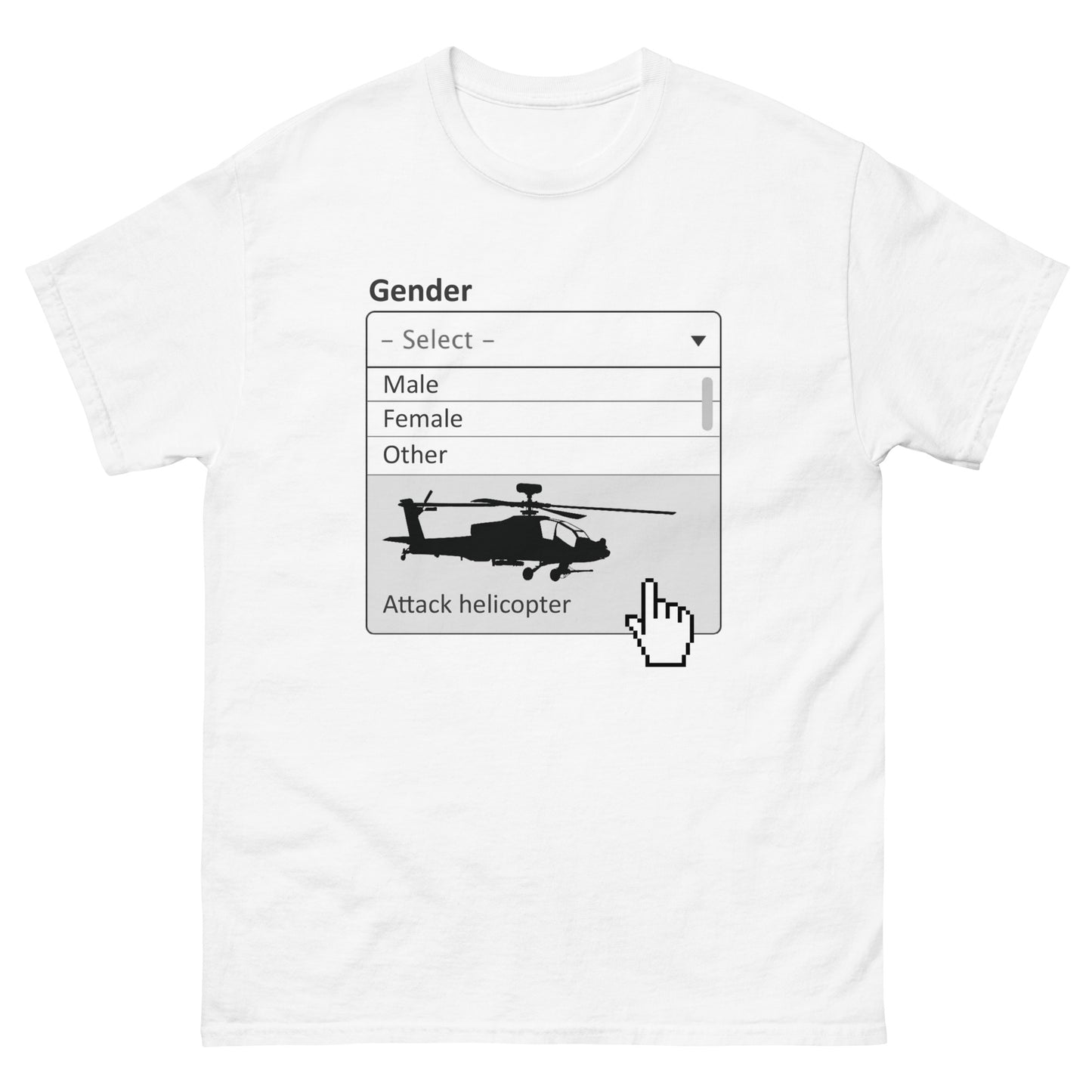 Tee-shirt de genre d’hélicoptère d’attaque